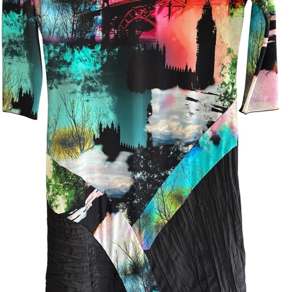 Rare Viviana Gabeiras Colorful Abstract Maxi Dress Art To Wear Women’s Size XL - Picture 8 of 15